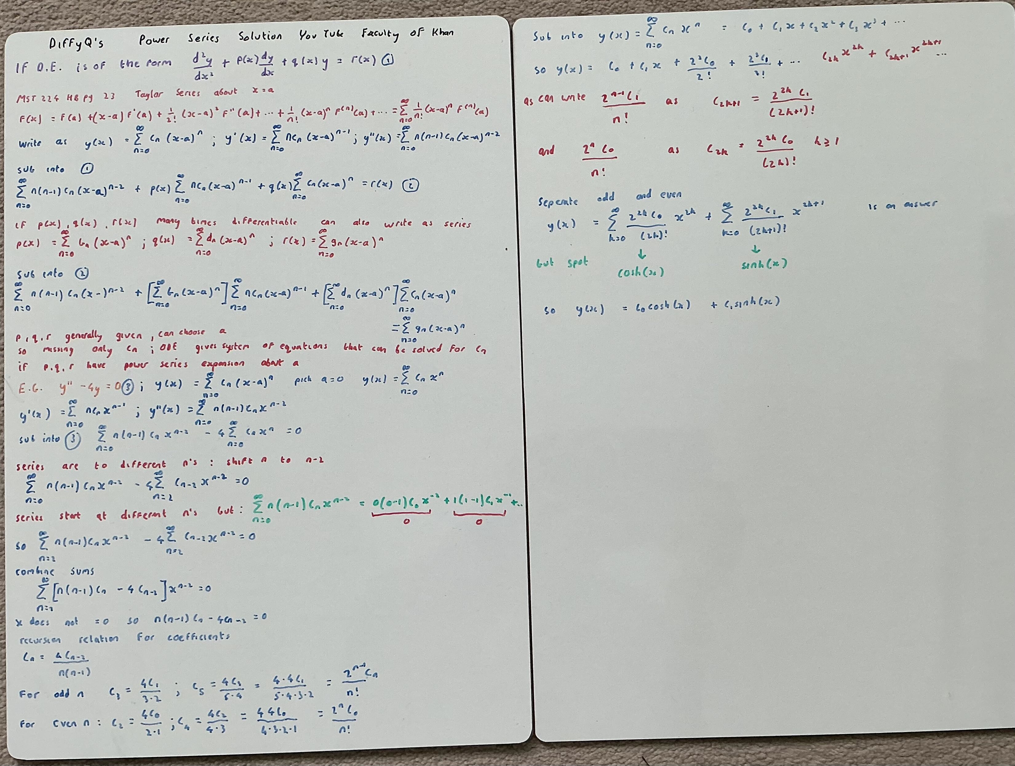 Picture of Whiteboard with Differential Equations